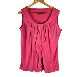 Jones New York Pink Sleeveless Ruffle Blouse